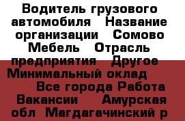 Водитель грузового автомобиля › Название организации ­ Сомово-Мебель › Отрасль предприятия ­ Другое › Минимальный оклад ­ 15 000 - Все города Работа » Вакансии   . Амурская обл.,Магдагачинский р-н